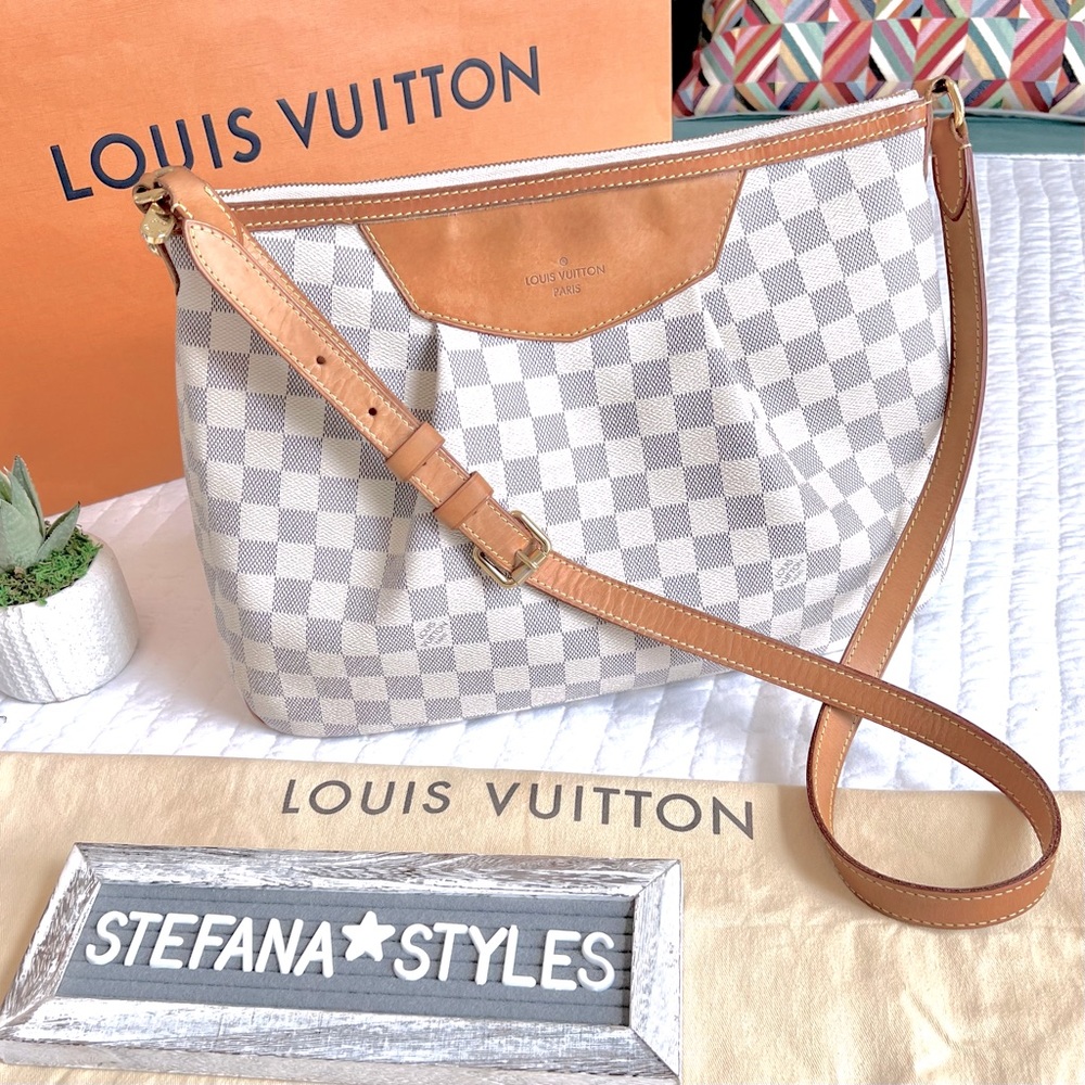 Louis Vuitton Siracusa MM Azur Crossbody Bag